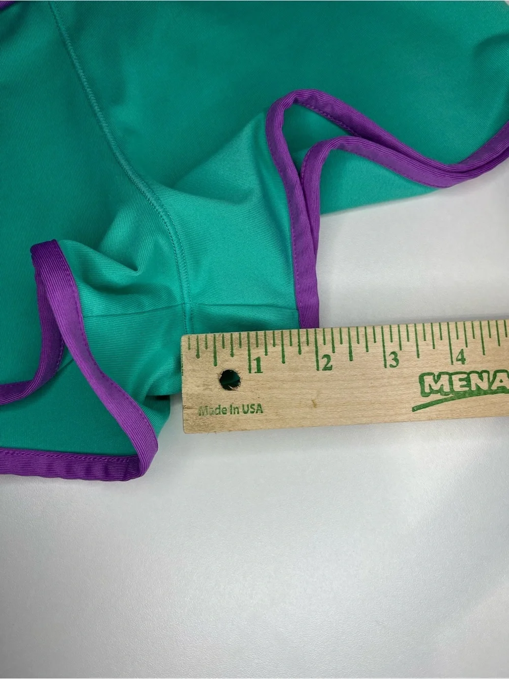 Under Armour Girl's Medium Teal Shorts + Purple Foldover Waist Yellow Logo
